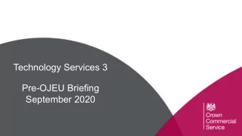 Technology Services 3  Pre-OJEU Briefing  September 2020  6  Agenda and overview  Timings  Topic
