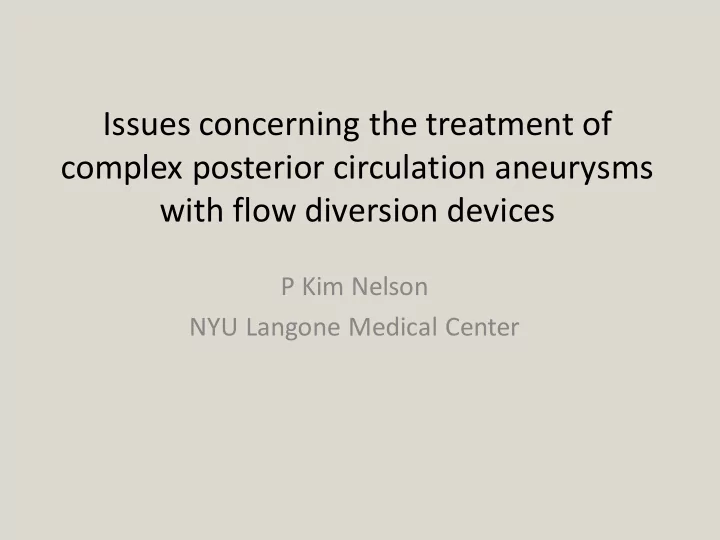 issues concerning the treatment of complex posterior