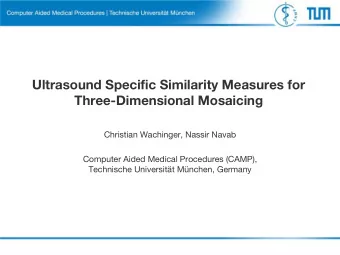 Ultrasound Specific Similarity Measures for  Three-Dimensional Mosaicing  Christian Wachinger,