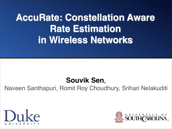accurate constellation aware rate estimation in wireless