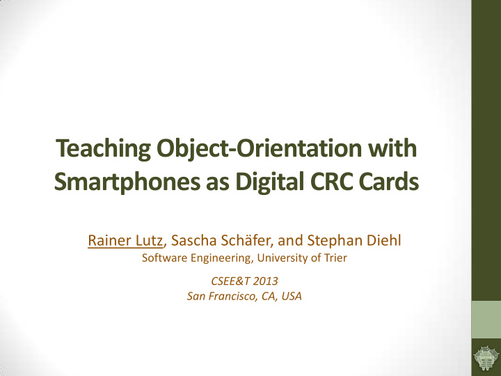 teaching object orientation with