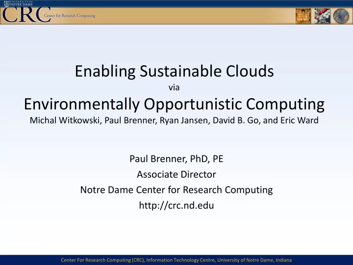 enabling sustainable clouds