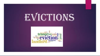 EVICTIONS  BEFORE YOU FILE AN EVICTION CASE  JDF 101: THE DEMAND FOR COMPLIANCE  JDF 97: