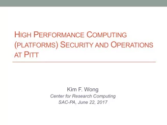 Our service  The mission of the Center for Research Computing is to increase the  research