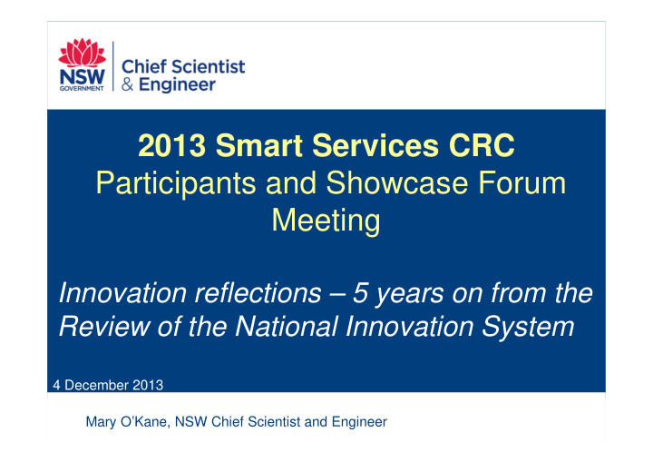 2013 smart services crc participants and showcase forum