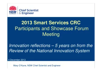 2013 Smart Services CRC  Participants and Showcase Forum  Meeting  Innovation reflections  5