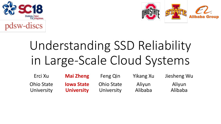 understanding ssd reliability in large scale cloud systems