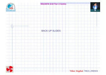 BACK UP SLIDES  Vikas S  Singhal, V  VECC, I  INDIA  KOLKATA Grid Tier-2 Centre  AliEn + LCG