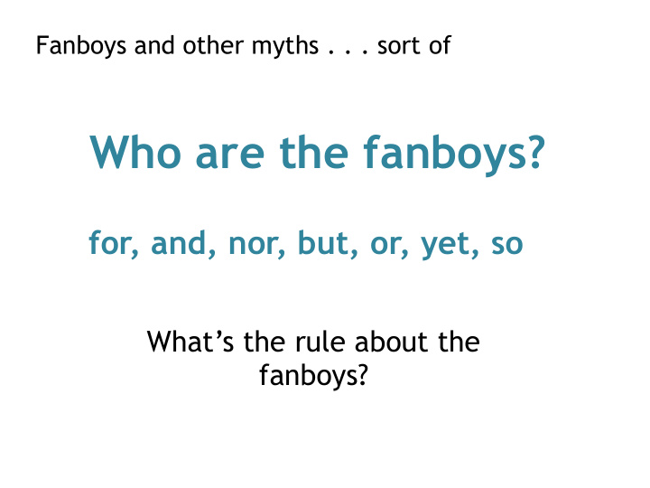 who are the fanboys
