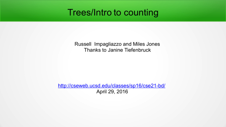 trees intro to counting