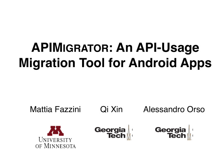 apim igrator an api usage migration tool for android apps