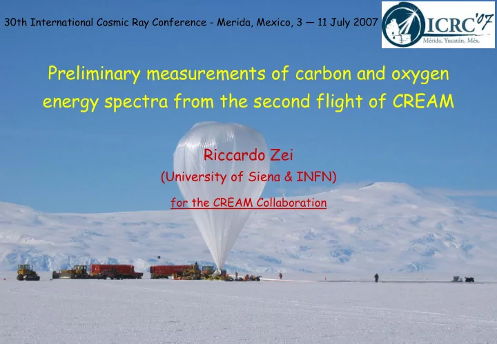 preliminary measurements of carbon and oxygen energy