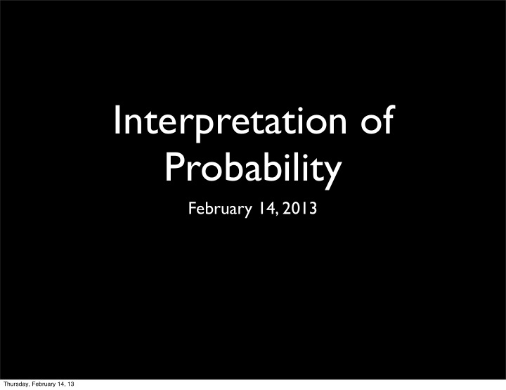 interpretation of probability
