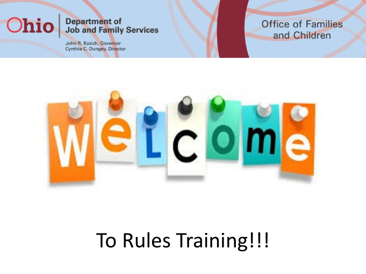 to rules training