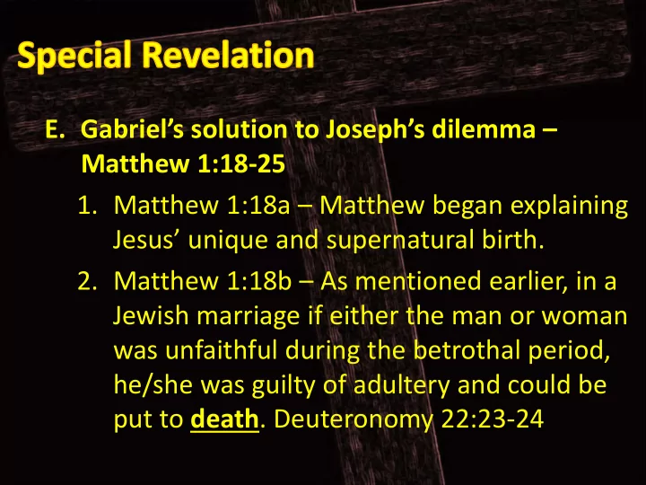 e gabriel s solution to joseph s dilemma matthew 1 18 25