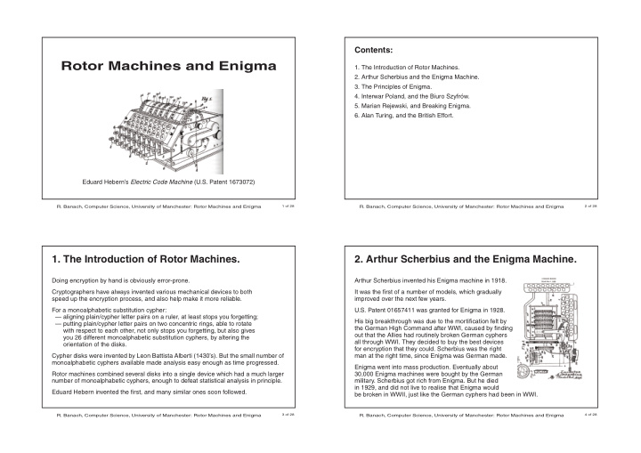 rotor machines and enigma