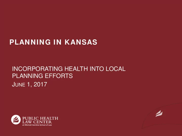planning in kansas