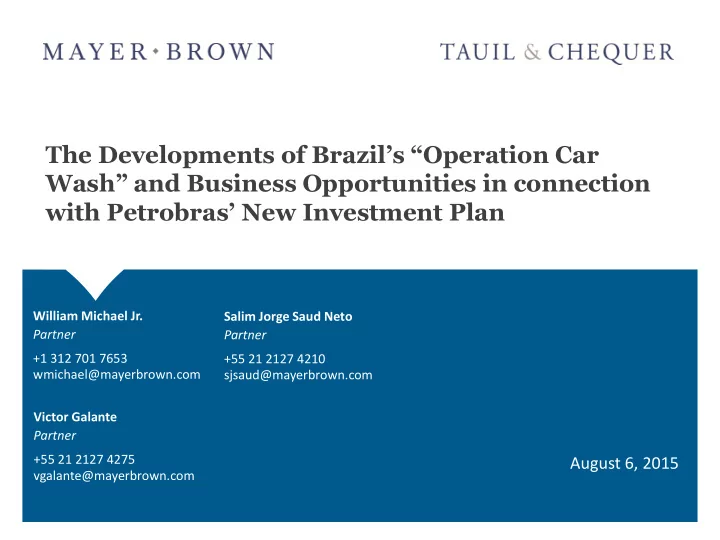 the developments of brazil s operation car wash and