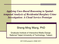 applying case based reasoning to spatial temporal