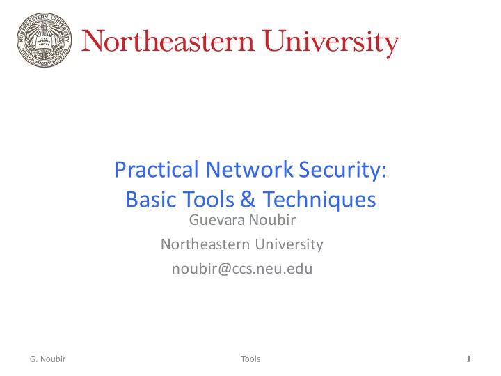 practical network security basic tools techniques