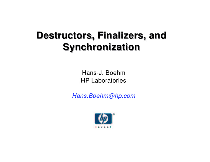 destructors finalizers and destructors finalizers and