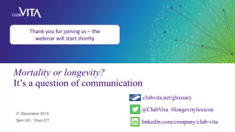Its a question of communication  clubvita.net/glossary  @ClubVita #longevitylexicon  11 December