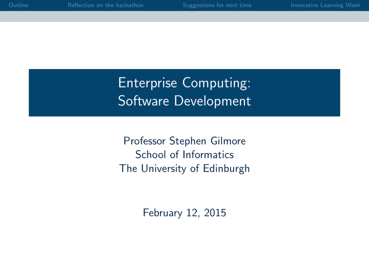 enterprise computing software development