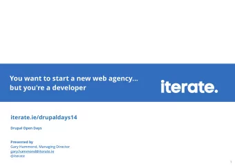 Title Text  You want to start a new web agency...  but you're a developer  iterate.ie/drupaldays14