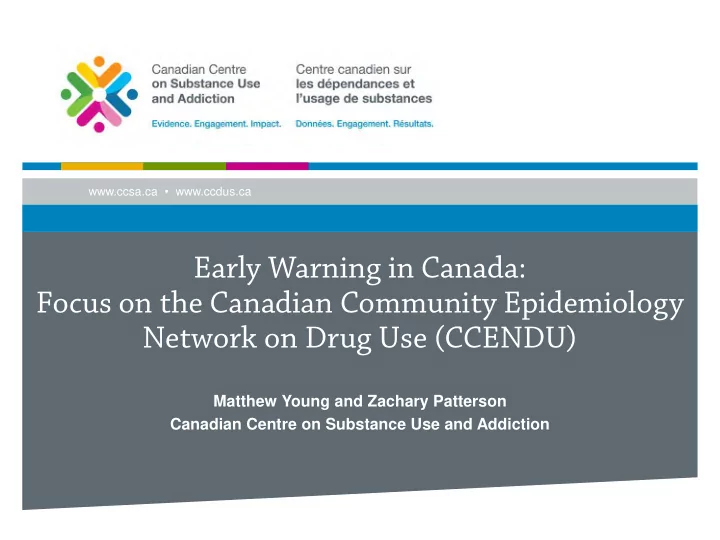 early warning in canada focus on the canadian community
