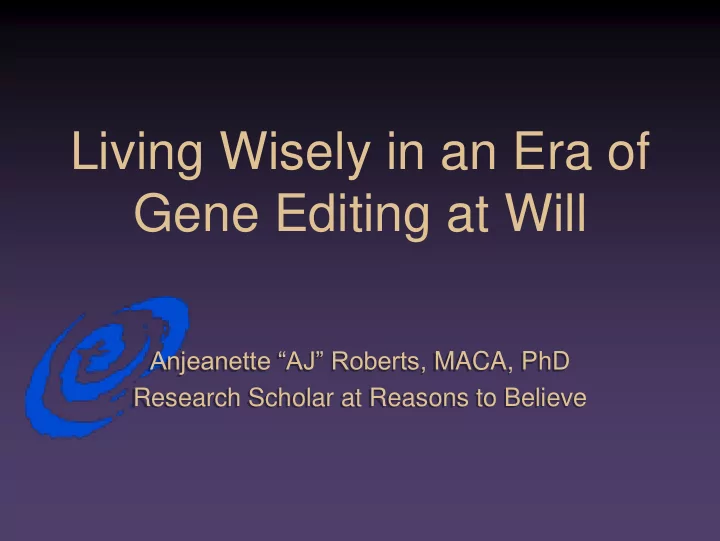 living wisely in an era of