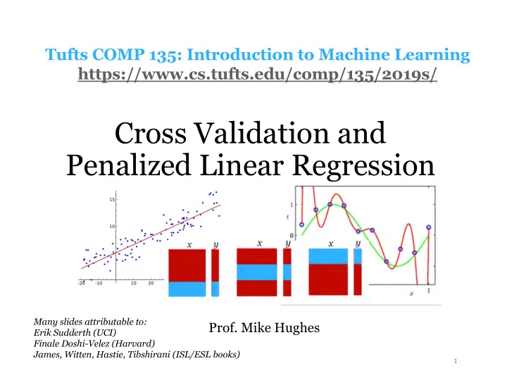 cross validation and penalized linear regression