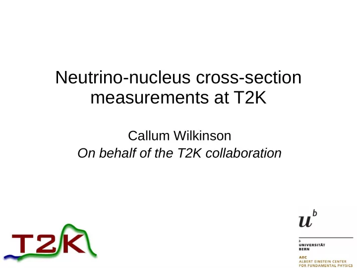 neutrino nucleus cross section measurements at t2k