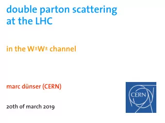 double parton scattering  at the LHC in the W  W  channel  marc dnser (CERN)  20th of march