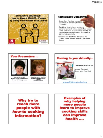 Par  articipa  ticipant  nt Objec  Objectiv  tives  es:  Understand the direct connection