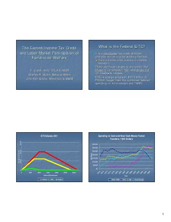 What is the Federal EITC?  What is the Federal EITC?  The Earned Income Tax Credit  The Earned