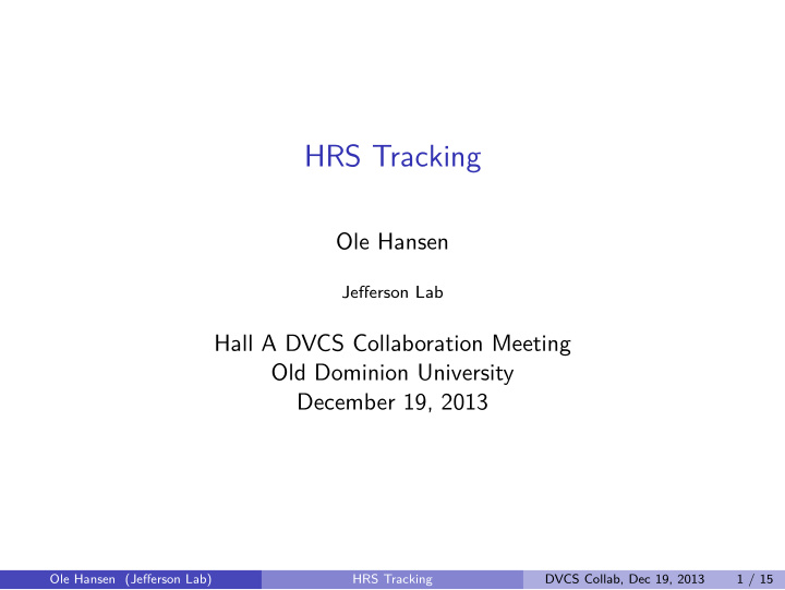 hrs tracking
