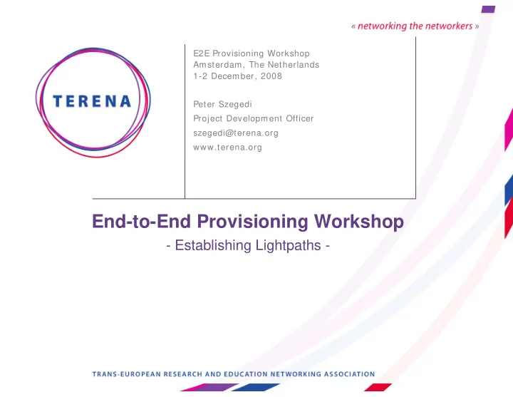 end to end provisioning workshop