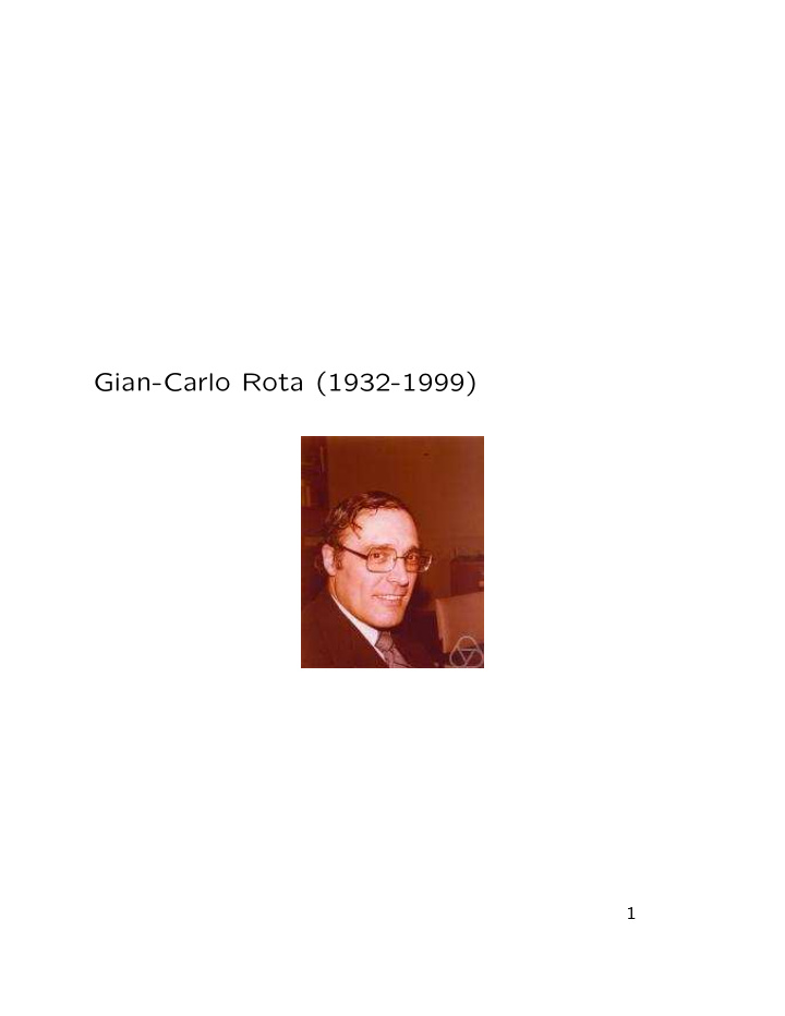 gian carlo rota 1932 1999