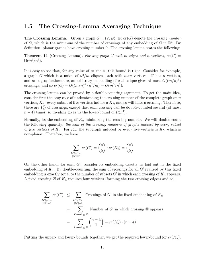 1 5 the crossing lemma averaging technique