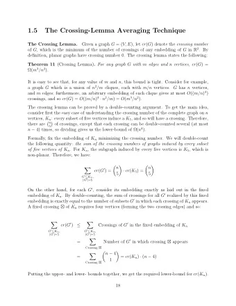 1.5  The Crossing-Lemma Averaging Technique Given a graph G = ( V, E ), let cr ( G ) denote the