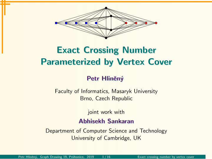 exact crossing number exact crossing number parameterized