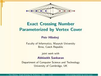 Exact Crossing Number  Exact Crossing Number  Parameterized by Vertex Cover  Parameterized by