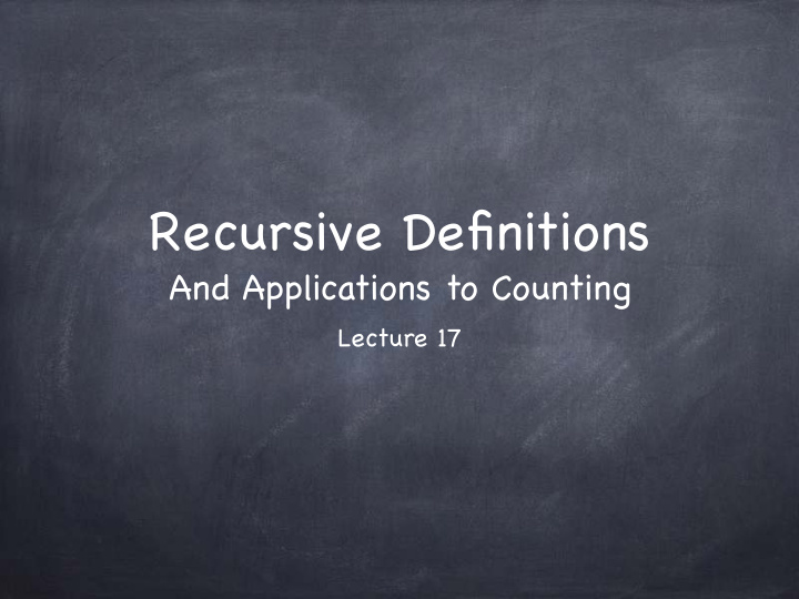 recursive definitions