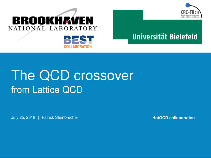 the qcd crossover