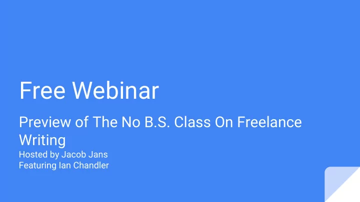 free webinar