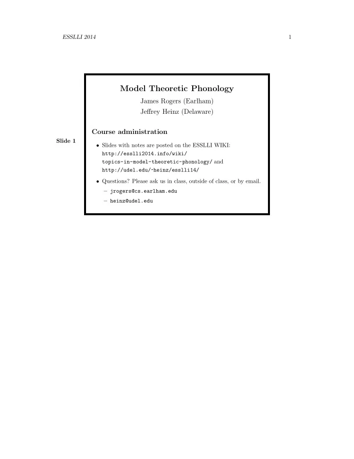 model theoretic phonology