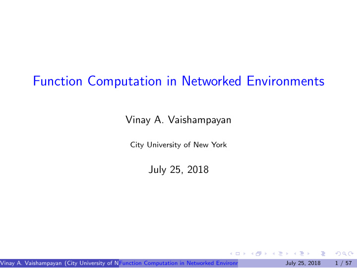function computation in networked environments