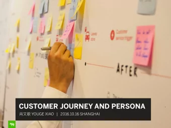 CUSTOMER JOURNEY AND PERSONA  1  YOUGE XIAO   |   2016.10.16 SHANGHAI