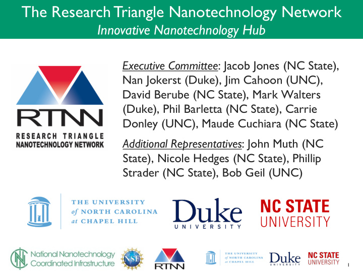 the research triangle nanotechnology network
