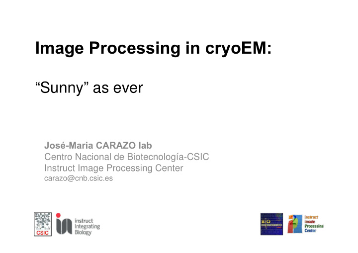 image processing in cryoem